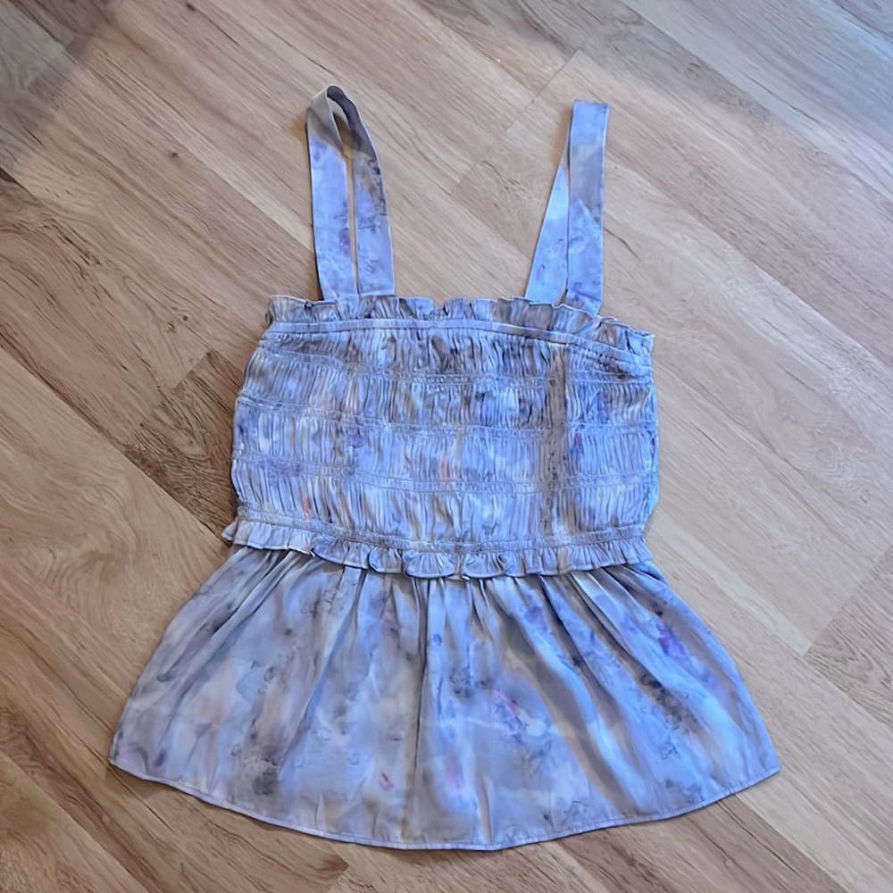 NWT J. Crew Women’s Flora Obsura Collection Satin Tank in Lavender Fields S